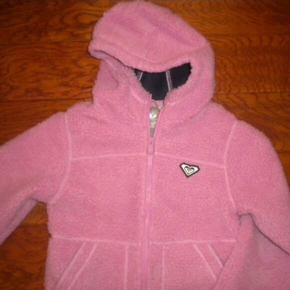Roxy Girls Size XS 5/6 Pink Sherpa Winter Jacket NWT - Picture 4 of 6